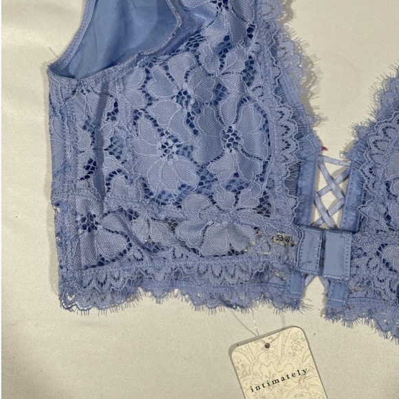 NWT‎ $48 Free People In Clouds Guipure Lace Longline Bra Blue - Picture 12 of 16